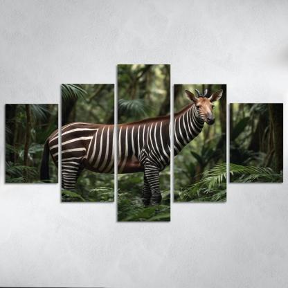 The Unique Okapi In The African Forests Framed Paintings