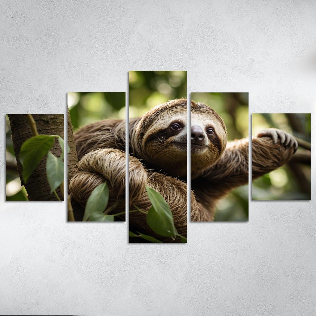 The Exotic Sloth Nature's Slow-moving Wonder Custom Paintings Frame