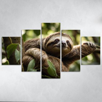 The Exotic Sloth Nature's Slow-moving Wonder Custom Paintings Frame