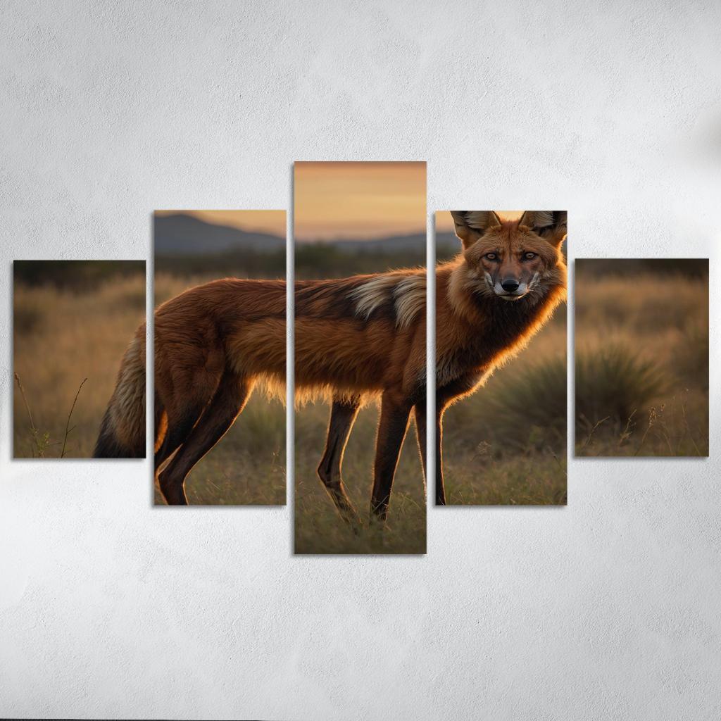 The Graceful Maned Wolf The Red Fox Of South America Oil Paintings Frame