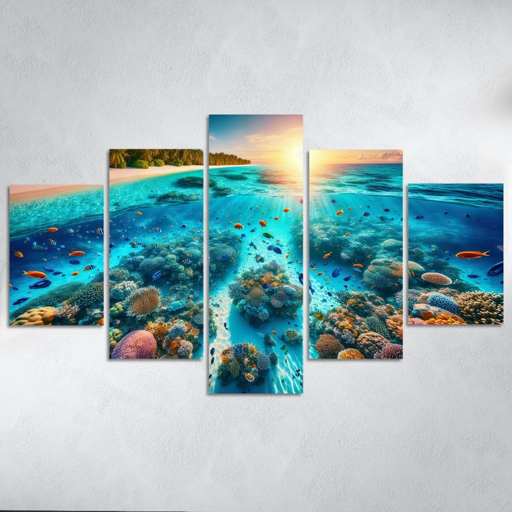 Coral Lagoon Underwater Exploration Paradise Premium Artwork Frames