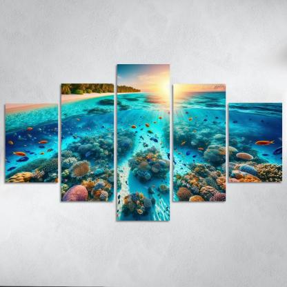 Coral Lagoon Underwater Exploration Paradise Premium Artwork Frames