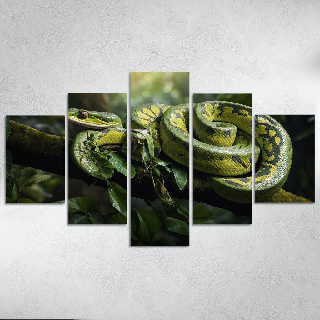 The Stunning Green Tree Python A Gem Of The Rainforest Canvas Paintings Frame