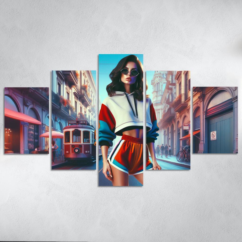 Retro Sport Vintage Athletic Wear Multi-panel Paintings