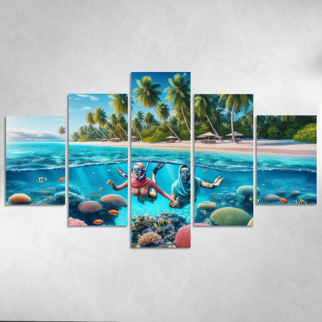 Coral Sands Sanctuary Modern Paintings Frame
