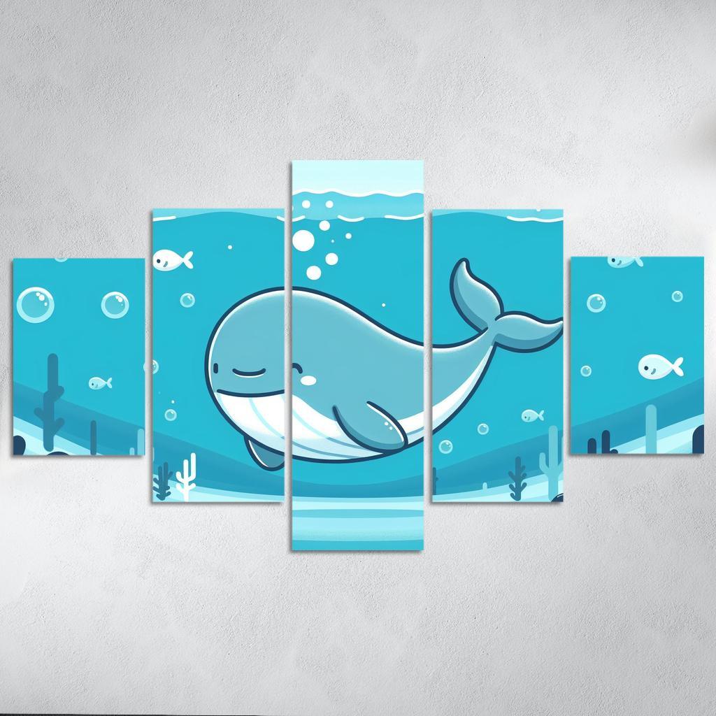 Friendly Whale Modern Paintings Frame