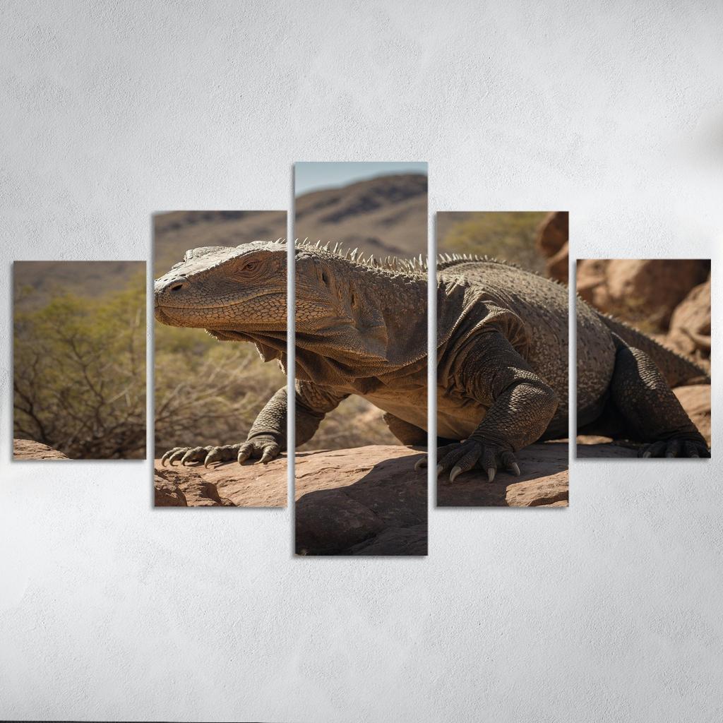 The Powerful Komodo Dragon Apex Predator Of The Islands Modern Paintings Frame