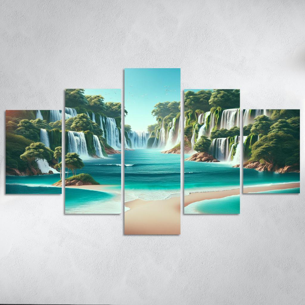 Secret Waterfalls Beach A Hidden Oasis Canvas Paintings Frame