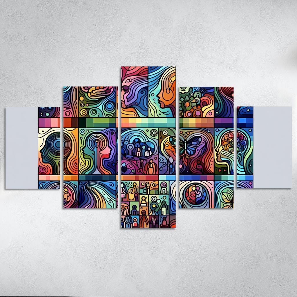 Awakening Awareness Mental Health Advocacy Through Art Multi-panel Paintings