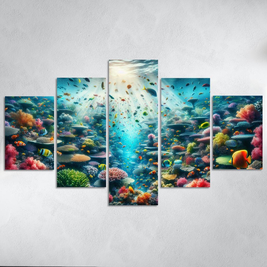 Golden Reef Underwater Exploration Adventure Custom Paintings Frame