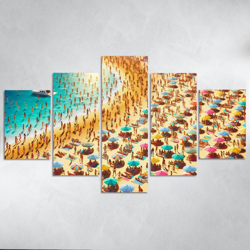 Sunny Isle Vibrant Beach Party Hub Premium Artwork Frames