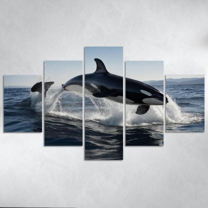The Magnificent Orca In The Deep Ocean Framed Paintings