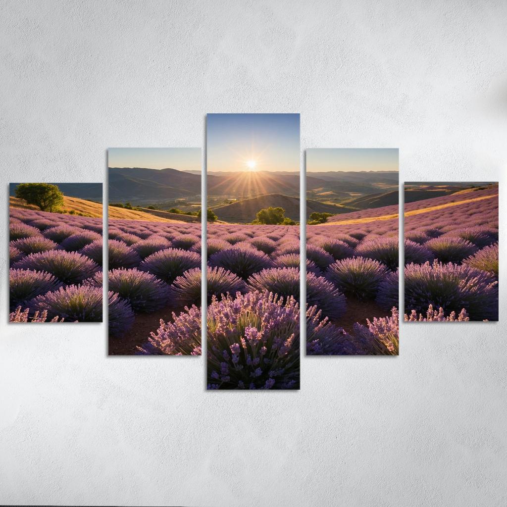 The Serene Valley Of Lavender Blooms Multi-panel Paintings