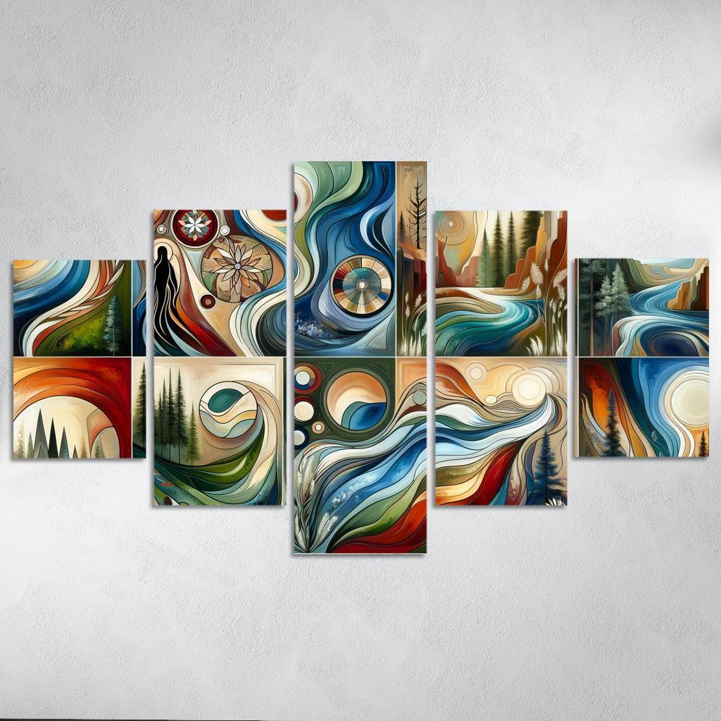 Voices Of The Past Indigenous Wisdom And Stewardship Multi-panel Paintings