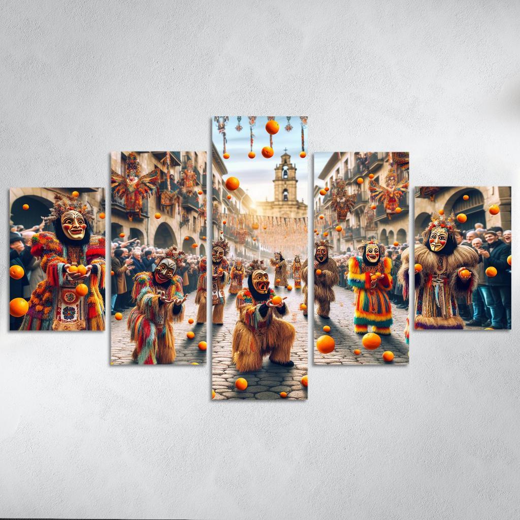 Carnival Of Binche - Belgium Modern Paintings Frame