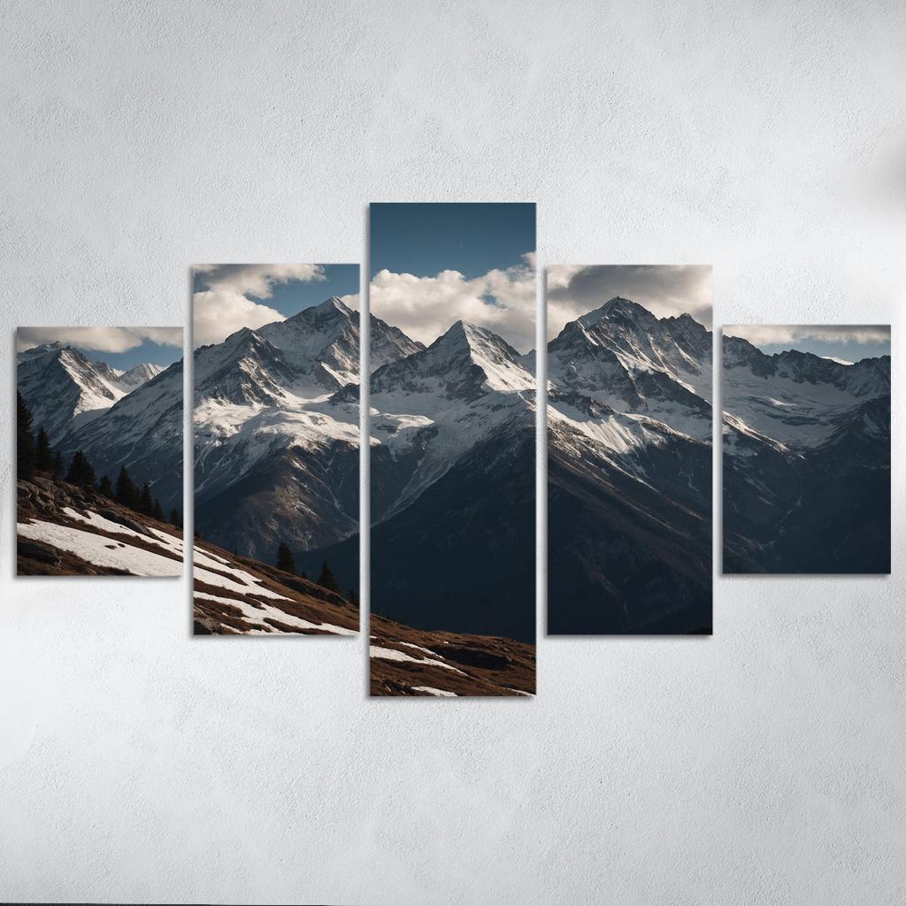 The Majestic Echo Of Rocky Mountains Oil Paintings Frame