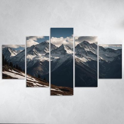 The Majestic Echo Of Rocky Mountains Oil Paintings Frame