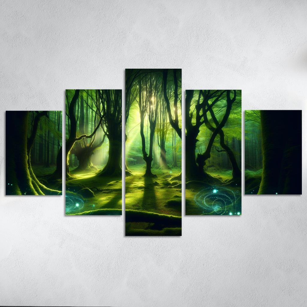 The Whispering Glade 5 Piece HD Canvas Wall Art-Original Frame