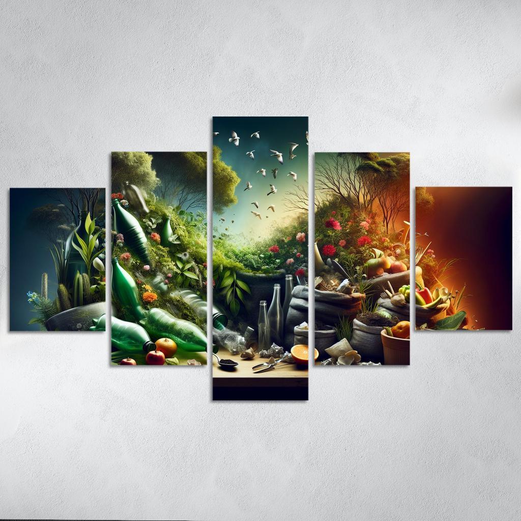 The Cycle Of Waste Towards Sustainable Living Custom Paintings Frame