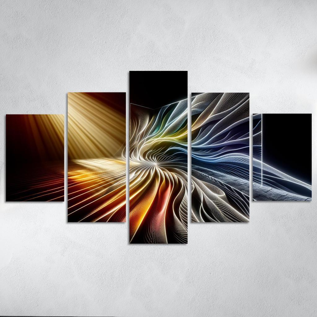 Choreography of Light and Shadow 5 Piece HD Canvas Wall Art-Original Frame