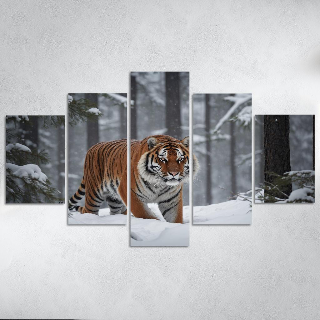 The Powerful Siberian Tiger The Forest's Ghost Canvas Paintings Frame