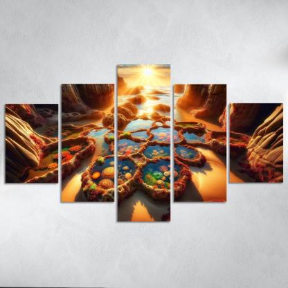 Tidal Pool Treasure Cove Modern Paintings Frame