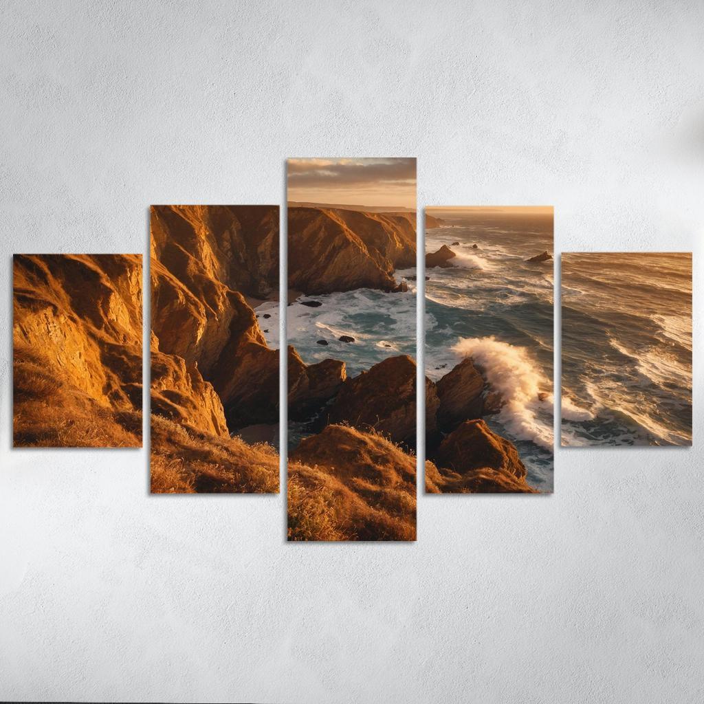 The Tranquility Of Windswept Cliffs Oil Paintings Frame