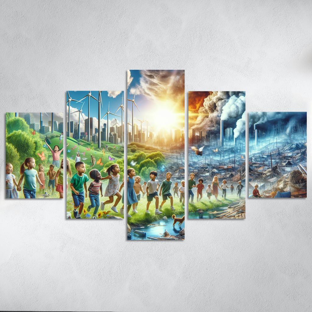 Future Generations Advocating For Climate Action Multi-panel Paintings