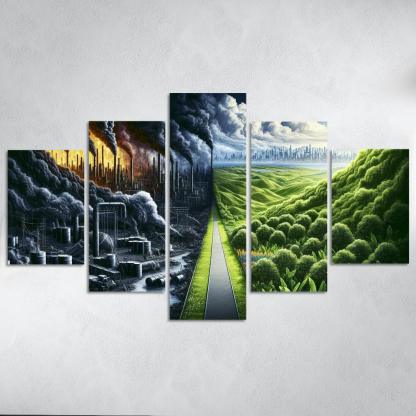Fossil Fuels The Cost Of Convenience Multi-panel Paintings