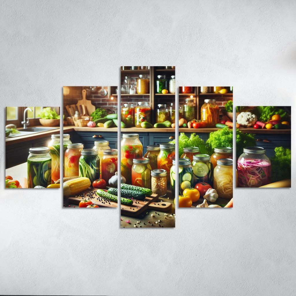 Fermentation Arts Crafting Your Own Probiotics 5 Piece HD Canvas Wall Art-Original Frame