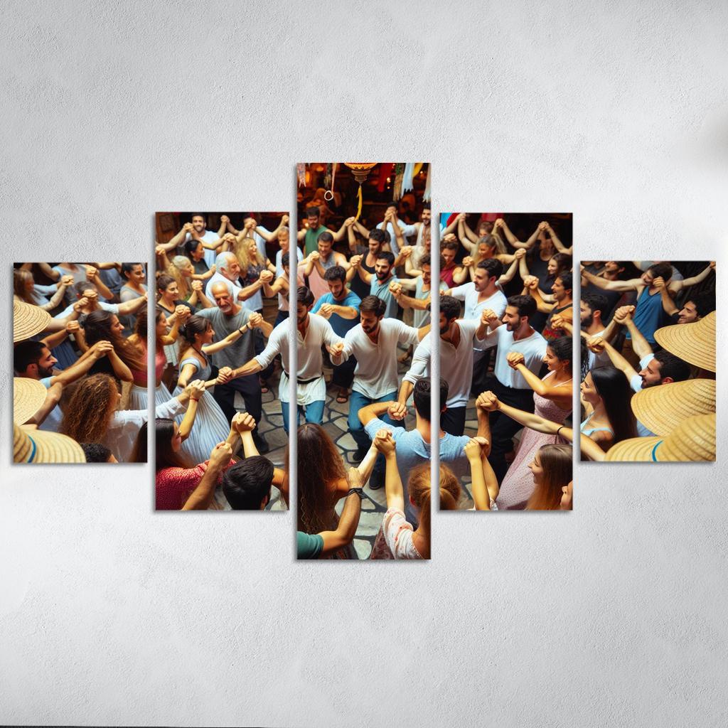 Zorba Dance The Joy Of Greek Culture Modern Paintings Frame