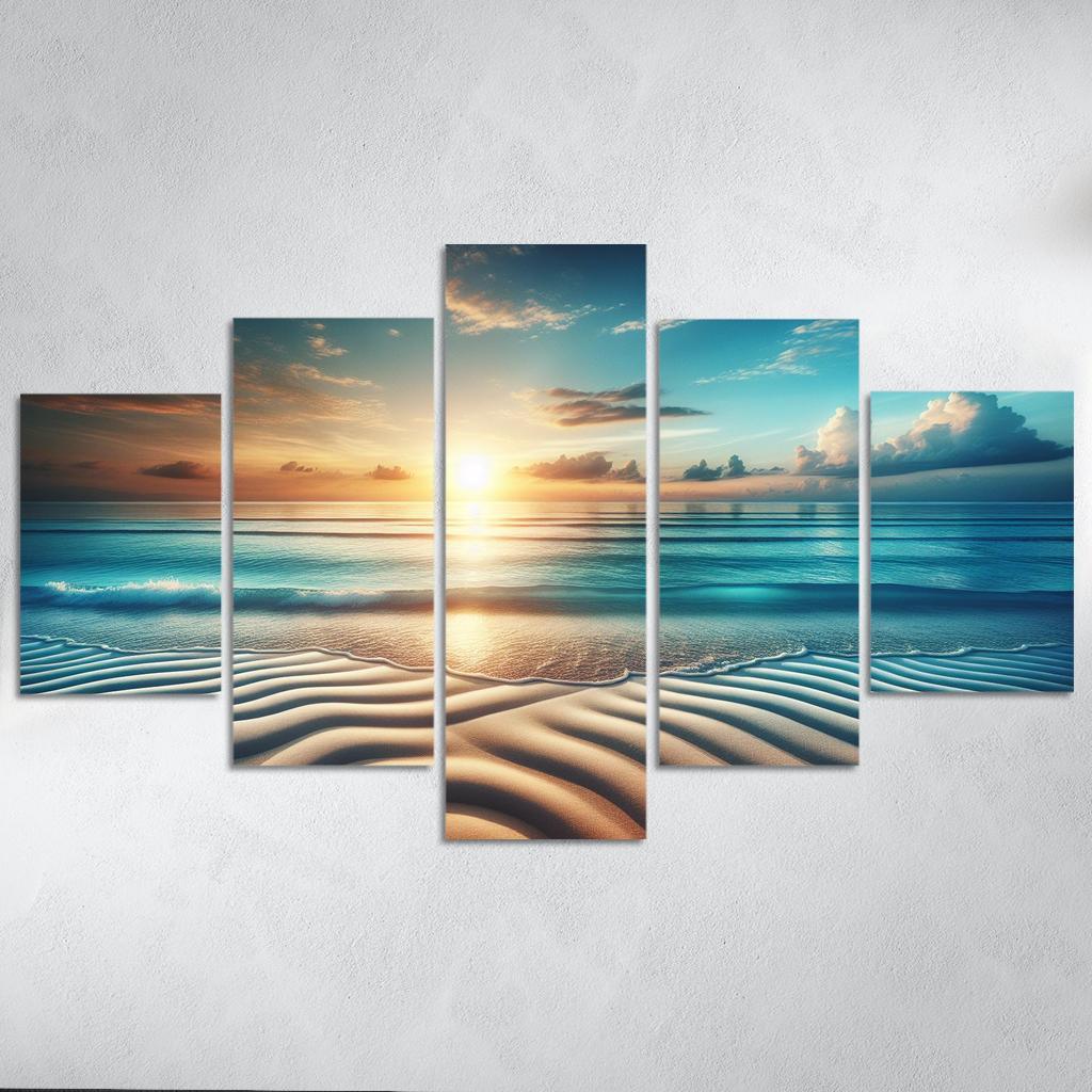 Blue Horizon Beach A Picture-perfect Retreat Custom Paintings Frame