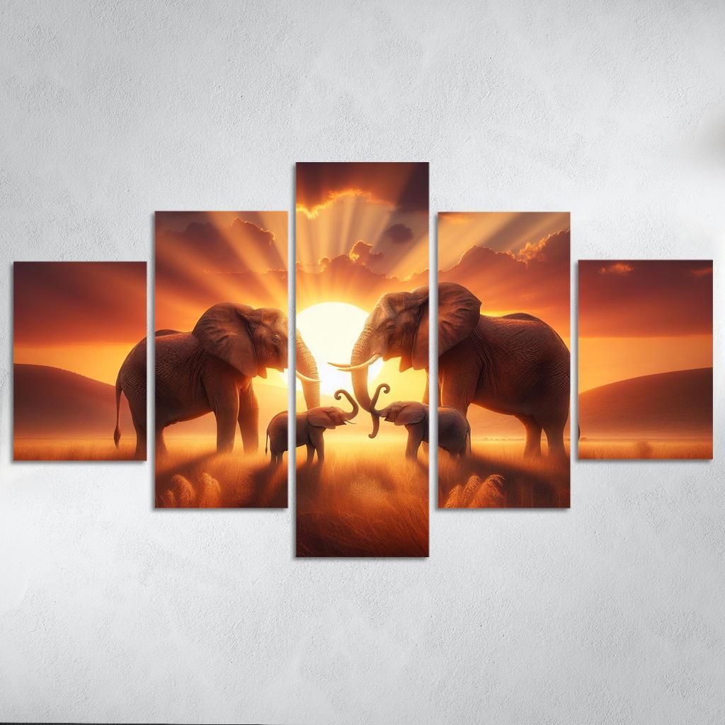 The Secrets of Elephant Communication 5 Piece HD Canvas Wall Art-Original Frame