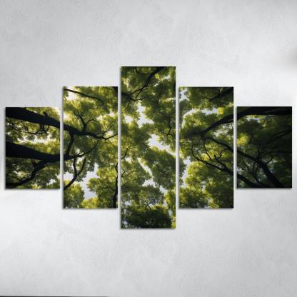 The Ethereal Splendor Of Treetop Canopies Oil Paintings Frame