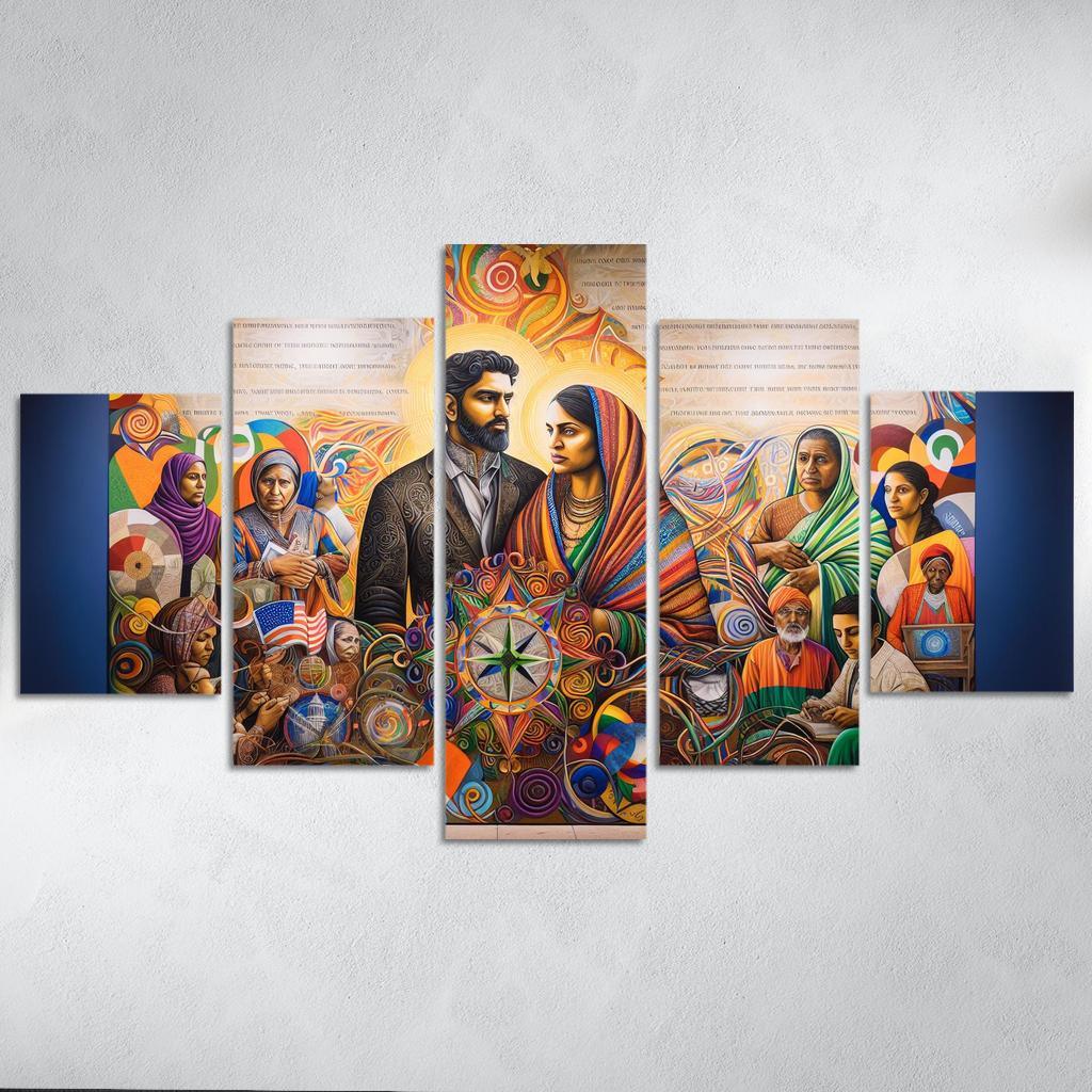 Breaking Boundaries The Journey Of Immigration Multi-panel Paintings