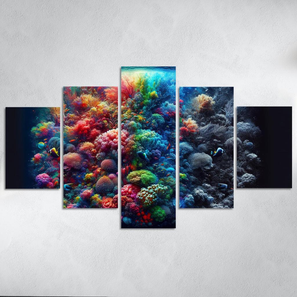 Beneath The Surface Ocean Conservation Awareness Multi-panel Paintings