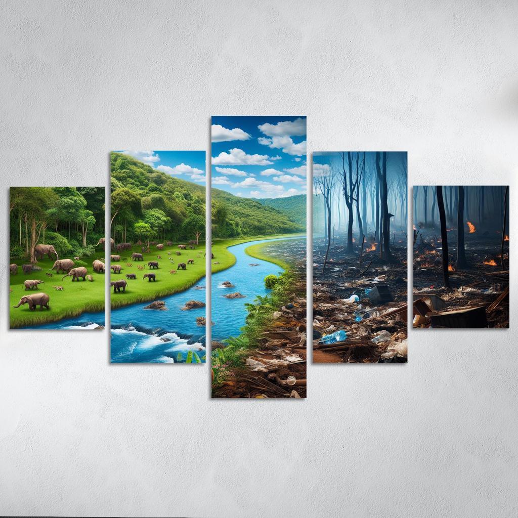 Nature's Cry Environmental Sustainability And Action Multi-panel Paintings