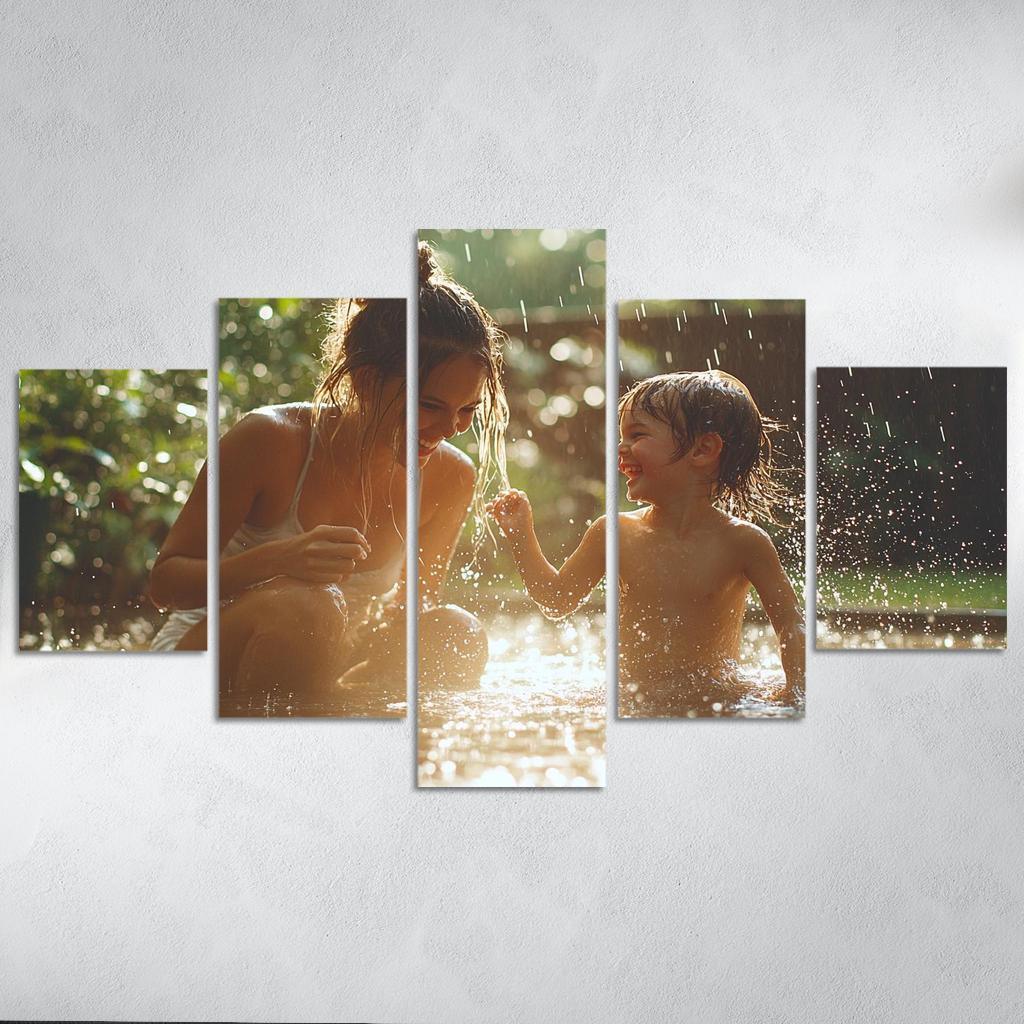 Dancing In The Rain A Mothers Joyful Spirit Custom Paintings Frame
