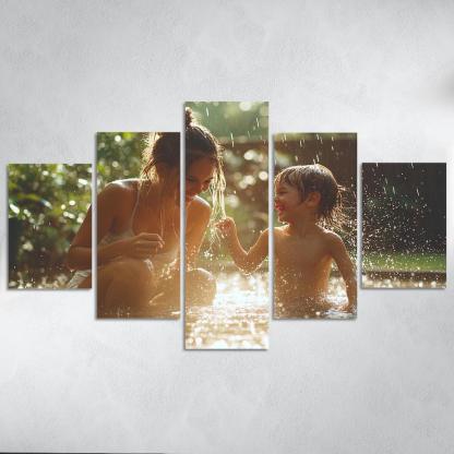 Dancing In The Rain A Mothers Joyful Spirit Custom Paintings Frame
