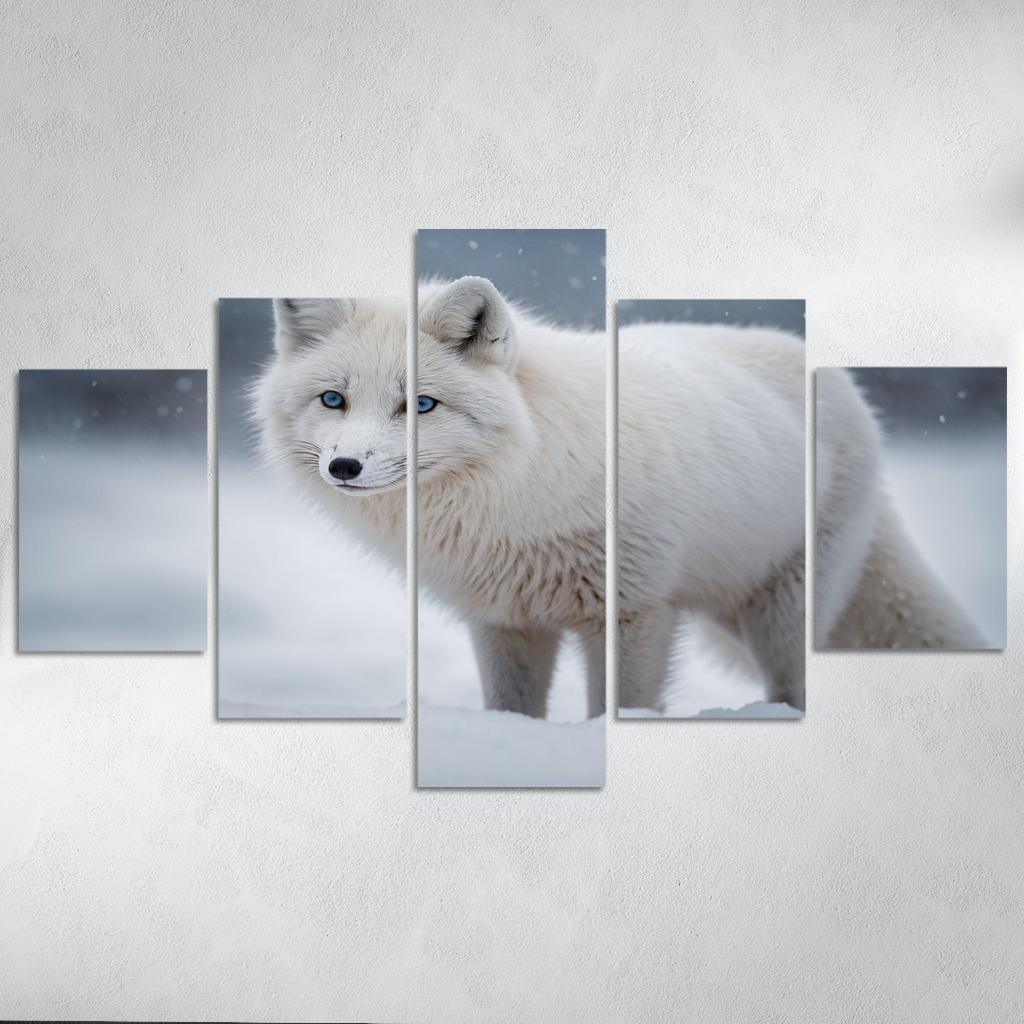 The Elegant Arctic Fox In Winter Framed Paintings