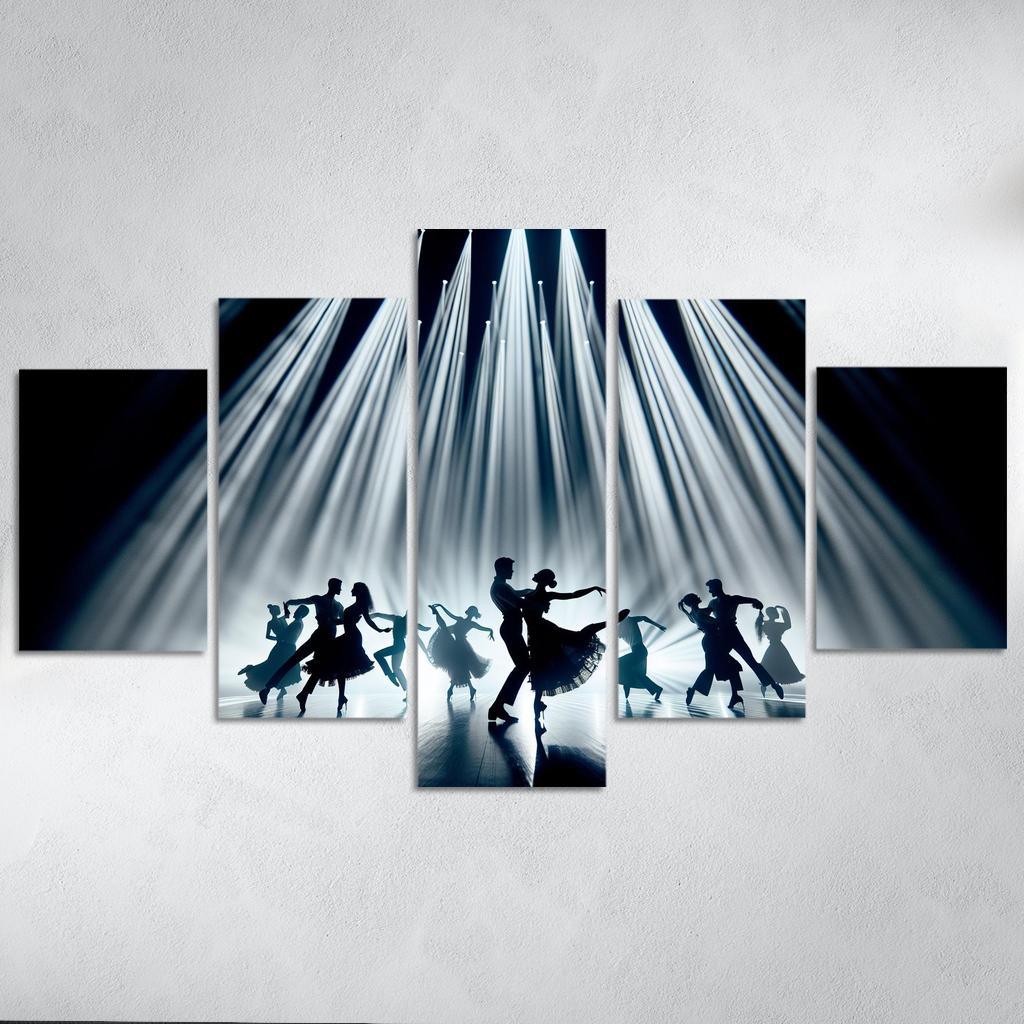 Choreography of Shadows 5 Piece HD Canvas Wall Art-Original Frame