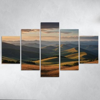 The Splendor Of Distant Mountain Ranges Oil Paintings Frame