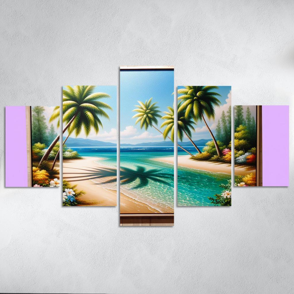 Coconut Grove Exotic Relaxation Spot Oil Paintings Frame