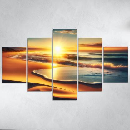 Golden Horizon Sunrise Spectacle Custom Paintings Frame