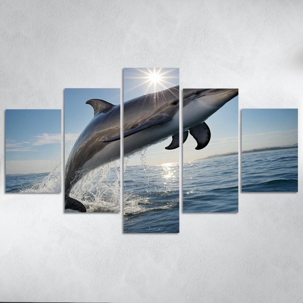 The Playful Bottlenose Dolphin In Coastal Waters Canvas Paintings Frame