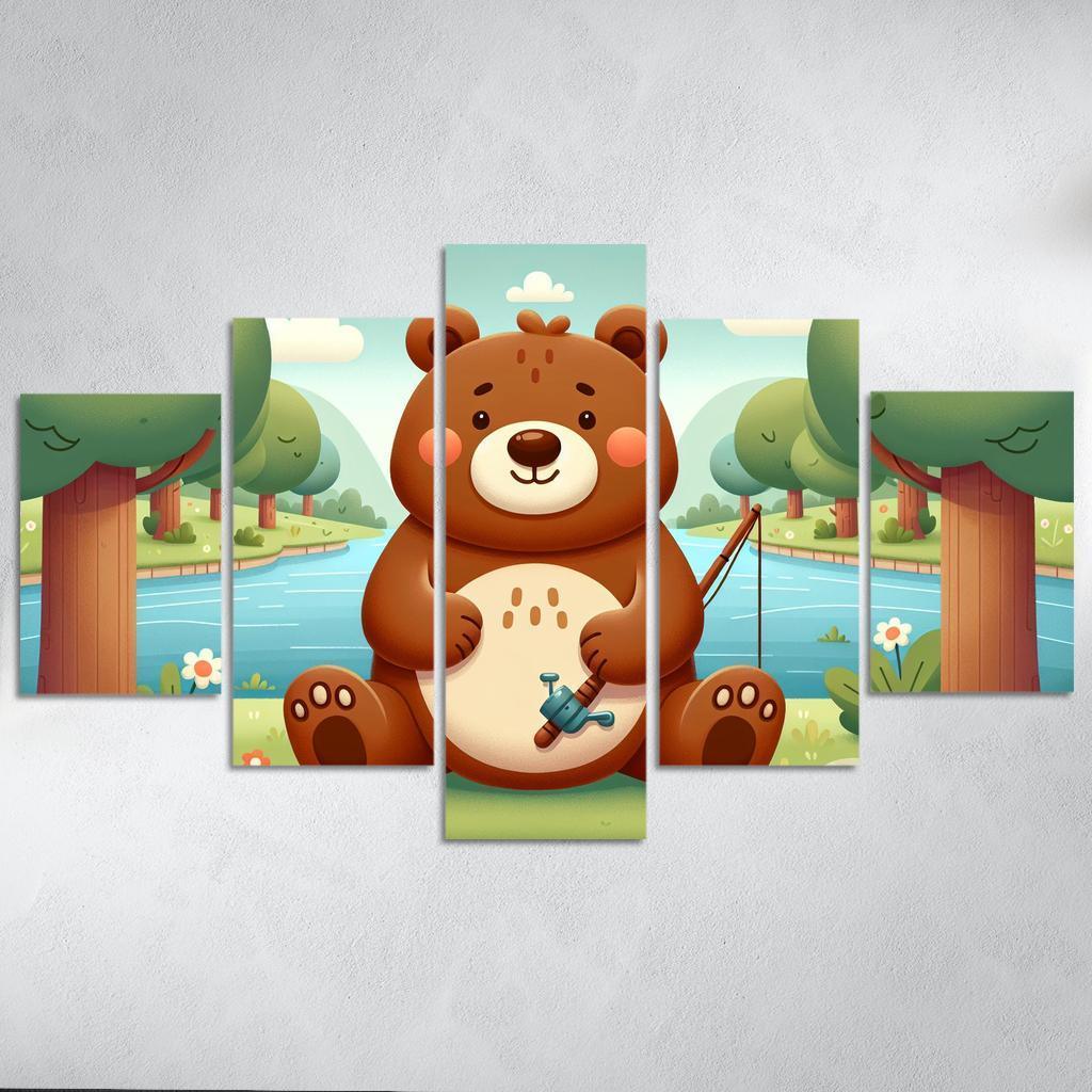 Bubbly Bear - Forest Adventures Framed Paintings