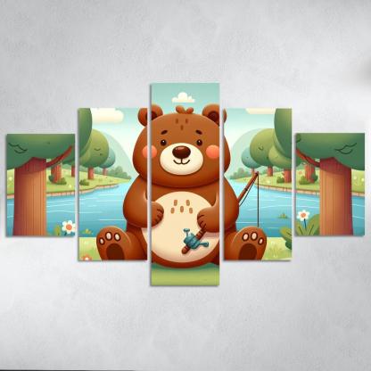 Bubbly Bear - Forest Adventures Framed Paintings