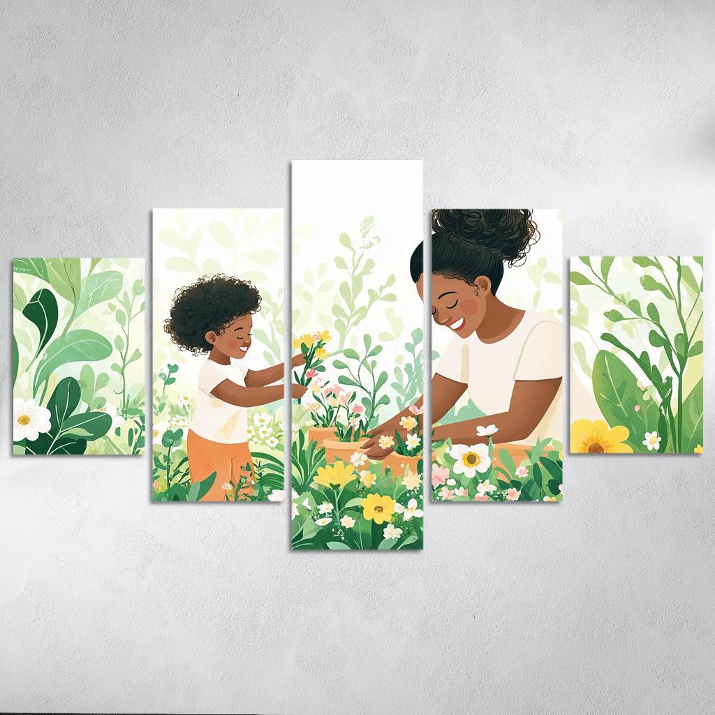 The Blossoming Path A Mothers Nurturing Journey Canvas Paintings Frame