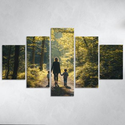 Footsteps Of Faith A Mothers Guiding Path Canvas Paintings Frame