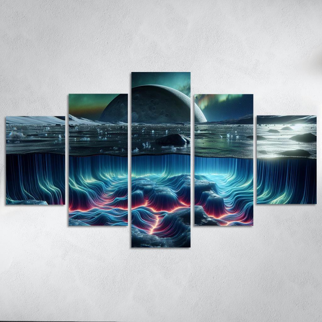 Exploring The Moon's Hidden Ocean Abstract Paintings Frame